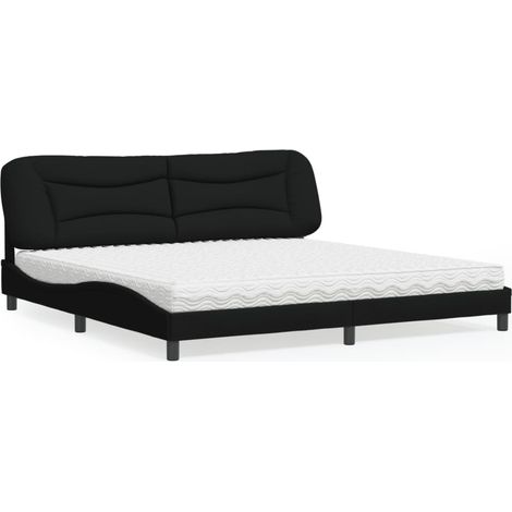 Cama con colchón Hvar tela negro 200x200 cm vidaXL (1/5)
