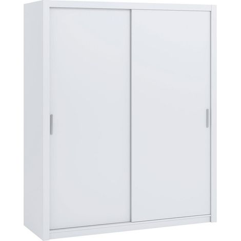 Armario Catromi 120, Blanco, 215x180x62cm, Puertas de armario: Correderas, Número de estantes: 5