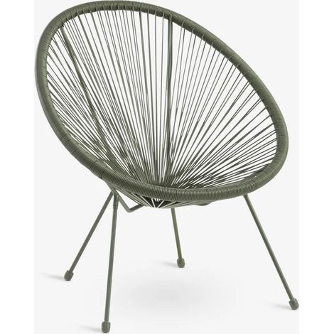 ORION91oficial® - Sillón Hawái de Exterior Acero y Ratán Sintético Color Verde Oliva Exterior Jardín Ancho 74 x Alto 84 x Fondo 85 cm - spaziORION91 - Unidad (1/5)