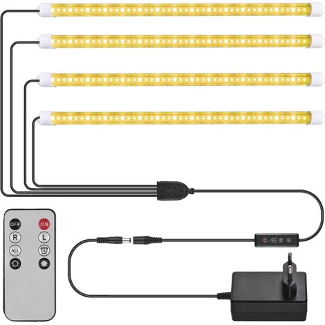 LED-Pflanzenlampen, Vollspektrum, 10 Helligkeitsstufen, 3 Modi, 3/9/12-Stunden-Timer, Fernbedienung, 4er-Pack
