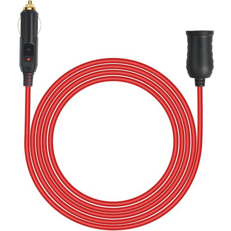Rallonge Allume-cigare, Connecteur D'alimentation CC Mâle à Femelle Robuste 12 V 24 V 11,8 Pieds 18 AWG, avec Fusible 15 A et Fil de Cuivre (1/5)