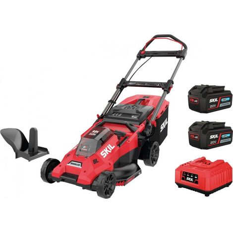 Tondeuse à gazon sans fil 43 cm – Moteur sans balais – Réglage de hauteur de coupe – Pour terrains accidentés – Skil (1/6)