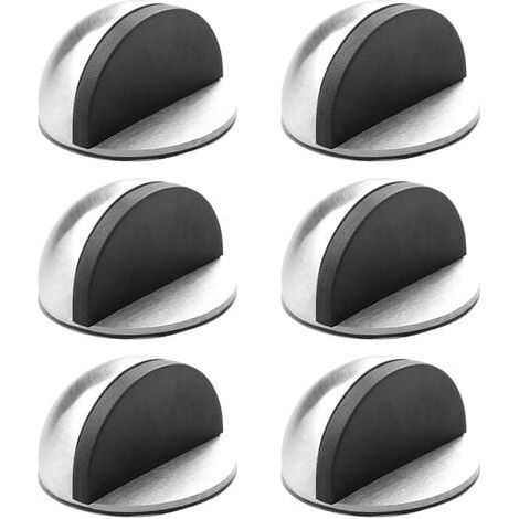 Door Stopper, Door Stoppers, 6 Pieces Adhesive Door Stopper, Adhesive Door Block Floor Door Stopper Adhesive Door Stopper for Protecting Furniture, Silver (1/5)