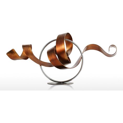 Tooarts Kreis- und Band-Skulptur Moderne abstrakte Skulptur Metallskulptur Eisen Heimdekoration Innenbereich