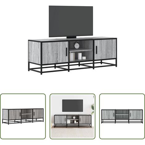 Rangement salon - Meuble TV sonoma gris 120x35x41 cm bois d'ingénierie et métal (1/5)