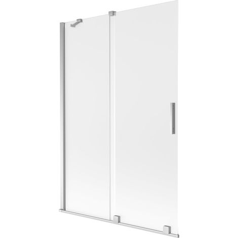 Mexen Velar paratia per vasca da bagno a 2 ante scorrevoli 120 x 150 cm, satinato, cromo - 896-120-000-31-01 (1/2)