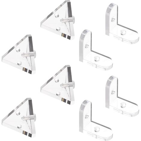 CCYKXA Acrylic corner bracket, 3-hole clear right-angle brackets, and 90-degree L-shaped corner bracket with clear rivets for presentation box (1/5)