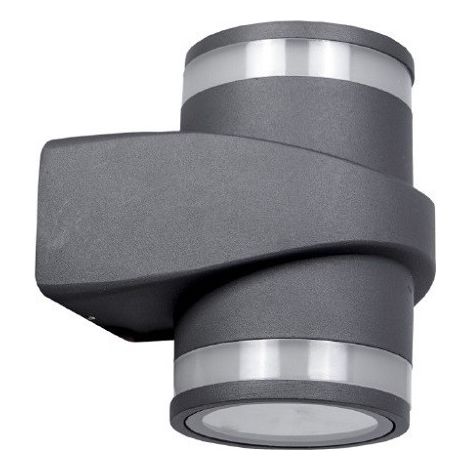 Wisdom - Applique In Alluminio 2x7w Con Doppia Emissione Corpo Grigio Luce 4000k Xc-9288 - (1/4)
