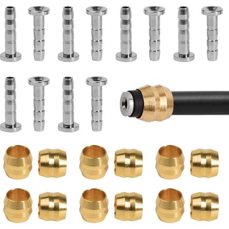 Lot 12 Olives Barbs BH90 Cuivre pour Frein Hydraulique - Bike Brake Hose M506 M615 M7000 M8000, Kit Purge Frein Disque Vélo, Connecteurs Générique Outil Pour Plaquettes De Frein (1/5)