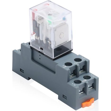 Relais électromagnétique 12V CC - 1 unité - 8 broches 10A - Commutation 2PDT avec LED - Pour panneaux de contrôle industriels - 2,6x2x3,5cm (1/5)