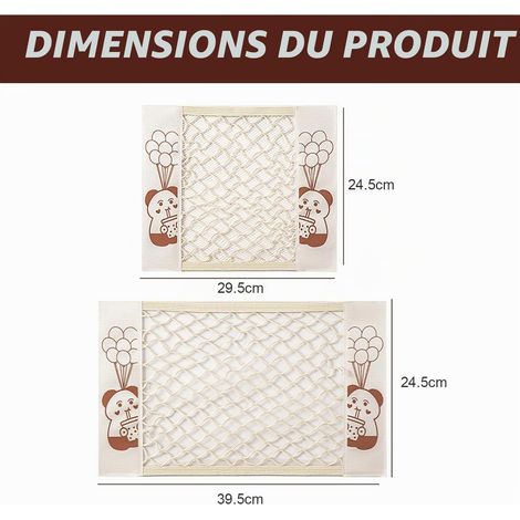 Filet Coffre Voiture, 2 Pièces Filet Rangement pour Voiture, Sac Pocket Organizer Auto avec Élastique Magic Sticker, Multifonctionnel Rangement Mural pour Ustensiles, Caravane, Bateaux, Maison (1/4)