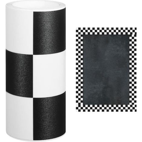 Bordure de tableau d'affichage pour salle de classe - 240 x 10 cm - Motif à carreaux - Bordure pour tableau d'affichage - Pour l'école, le bureau, le circuit de course, les fêtes, la maison, la porte (1/5)