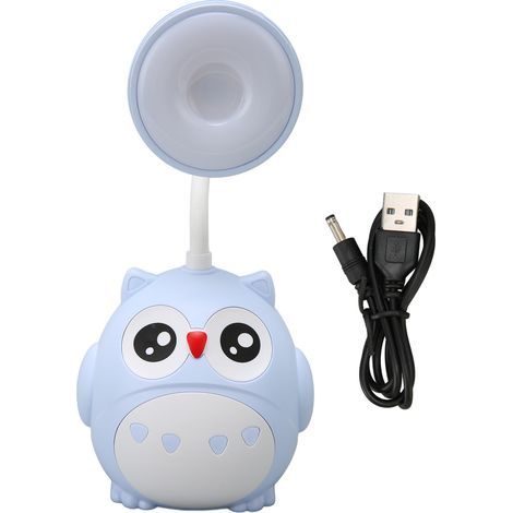 LED-Schreibtischlampe mit 2 Helligkeitsstufen und Stifthalter, Eulenform, Augenschutz, USB-Anschluss, Blaulichtfilter (1/5)