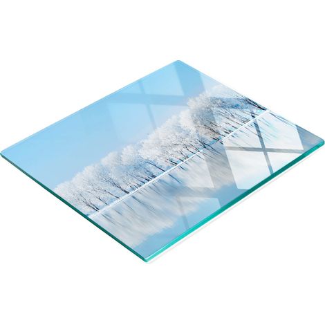 Planche de service de cuisine en verre trempé avec motifs hivernaux 60 x 52 cm (1/5)