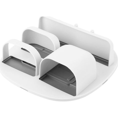 Boîte de Rangement Murale Autocollante Grande Capacité en Forme de Disque, Installation Facile Sans Perçage, Support Adhésif pour Mur Blanc (1/5)
