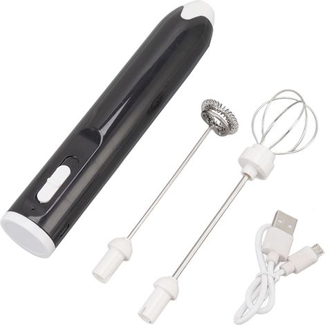 Batteur à œufs électrique, mousseur à lait portable à plusieurs vitesses, rechargeable, pour la cuisine et le mélange à café et à crème. (1/5)