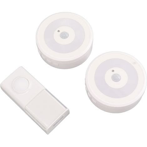 Wasserdichte, kabellose Türklingel mit 58 Musiktiteln, Bewegungsmelder, Licht, USB-Anschluss, intelligenter Türklingel für Zuhause, Weiß (1/5)