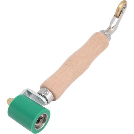 Rullo per carta da parati manuale da 40 mm, rullo saldato in PVC/TPO resistente al calore, manico in legno, ruota in ottone, rullo per giunture piatte, doppio uso