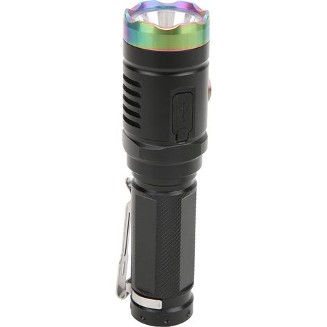 L3 LED Mini Tragbare und leistungsstarke Taschentaschenlampe, Schwarz, mit Datenkabel und Batterie, Ideal für Camping, Wandern und Spazierengehen. (1/5)