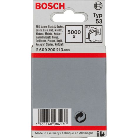 Bosch Feindrahtklammer Typ 53, 11,4 x 0,74 x 14 mm, 5000er-Pack