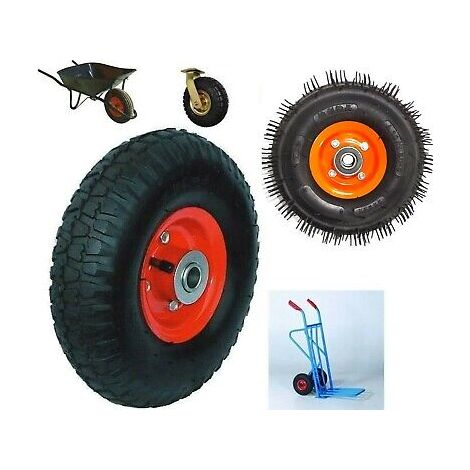 RUOTA IN GOMMA PER CARIOLA CARRELLO CON CUSCINETTO 300 LB 136 KG 4.10 /3.50 - 4 (1/3)