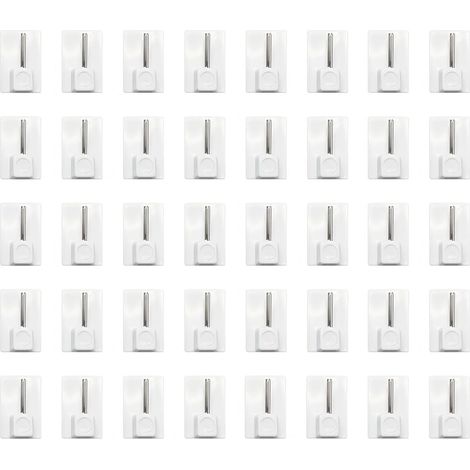 [NIE BENUTZT]40 x Klebegardinenhaken Set, Klebe-Wandgardinenhaken für Scheibengardinenstangen, ohne Bohren für Fenstergardinen (Weiß)