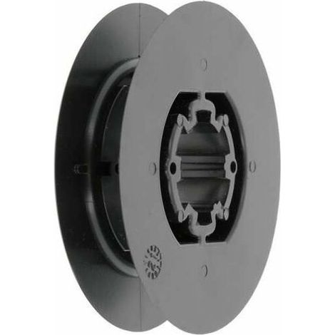 – Poulie de guidage pour volet roulant – Sangle 12 à 15mm – Sortie crabot 27mm – Plastique noir à clipser – Ø 80mm pour enroulement et déroulement (1/4)