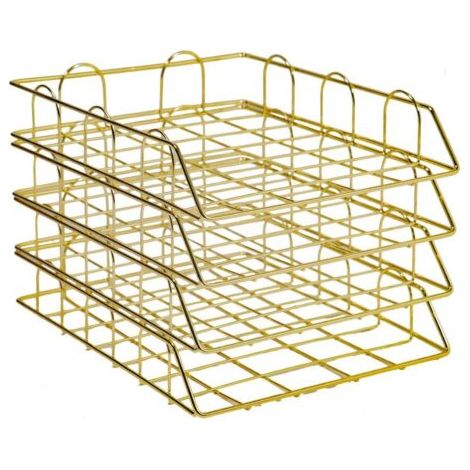 Pièces Corbeille à courrier Bac à papier A4 Bacs empilables Bacs métalliques de bureau Systèmes de classement Bac à documents Organisateur de bureau (1/5)