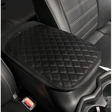 Housse universelle pour accoudoir de voiture - En cuir synthétique imperméable - Pour la plupart des véhicules, VUS, camions, accessoires de décoration (noir) (1/5)