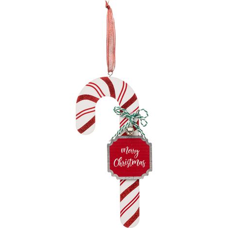 Suspension de Noël Sucre Orge en bois H 20 cm - Feeric Christmas
