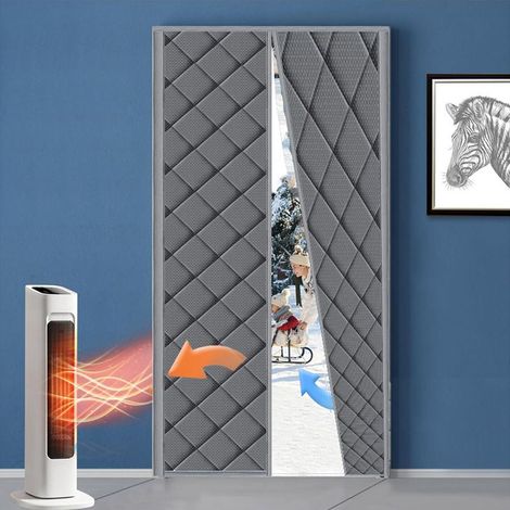 Isolierter Wintervorhang 100x210 cm, grau, kältebeständig, lichtundurchlässig, schalldämmend, für Balkon, Wohnzimmer, Keller (1/4)