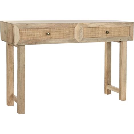 Table d'appoint DKD Home Decor Naturel Marron Rotin Bois de manguier (120 x 35 x 77 cm) (1/5)