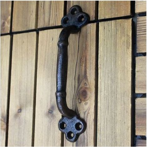 Poignee Porte Coulissante, Fonte Poignee de Porte, Poignée de Porte de Grange,poignée meuble cuisine est Utilisé pour les Abris de Porte, Garages, Armoires, Salles de Bain (Longueur 225mm) (1/5)