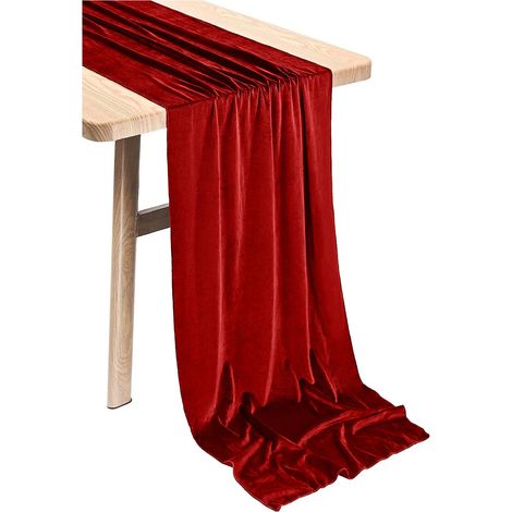Tovaglia da tavola in velluto rosso per Natale, 40x275 cm