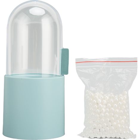 Boîte de rangement pour pinceaux de maquillage, pochette transparente anti-poussière, seau de rangement pour pinceaux à paupières nacré (bleu) (1/5)
