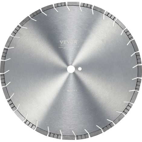 VEVOR Lama per troncatrice diamantata per calcestruzzo da 45 cm per lavori a secco o a umido, Lama per troncatrice a segmenti diamantati da 12 mm con denti obliqui, diametro del foro centrale 25,4 mm,