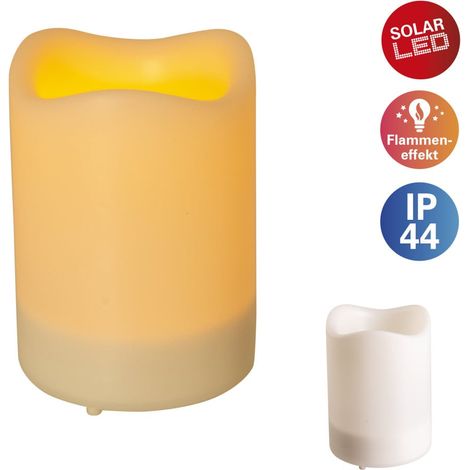 Näve LED-Kerze Solar mit Flammeneffekt 10 x 7,5 cm weiß