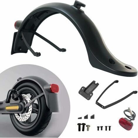 Garde-Boue Arrière Avec Feu Stop Et Support Plaque Pour Trottinette Xiaomi M365 Pro2 S1 Kit Complet (1/5)