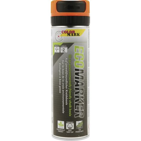 ColorMark Ecomarker Kreidespray - Sprühkreide Markierspray für temporäre Markierungen, 500ml orange