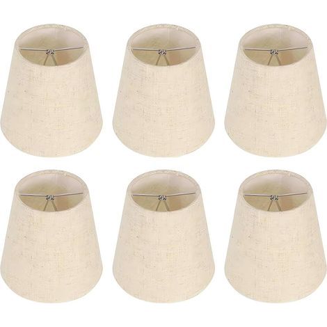 Petits abat-jour à clipser sur l'ampoule, lot de 6 abat-jour pour lustre, 8,9 x 12,7 x 14 cm, petit abat-jour de remplacement pour lustre.