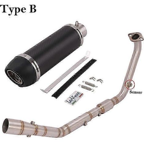 Sistema De Escape Completo Para Motocicleta, Silenciador De Tubo De Enlace Delantero Modificado De Carbono Para Yamaha Yzf R15 V3 V4 R125 Mt125 2020 -( Type B) (1/5)