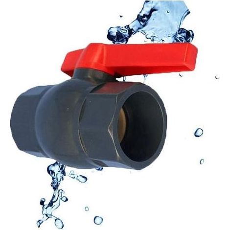 Vanne à boisseau sphérique en PVC - Valve d'alimentation en eau en U - Compact femelle - Valve à boisseau sphérique à deux voies pour contrôle et débit d'arrêt (DN32 Φ40 mm) (1/5)