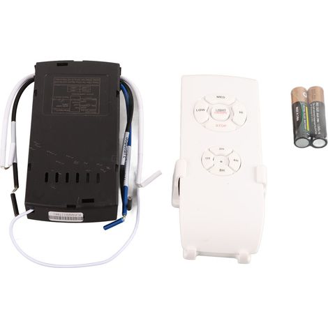 1 télécommande universelle sans fil pour ventilateur de plafond avec lampe, récepteur inclus, piles AAA fournies (1/5)
