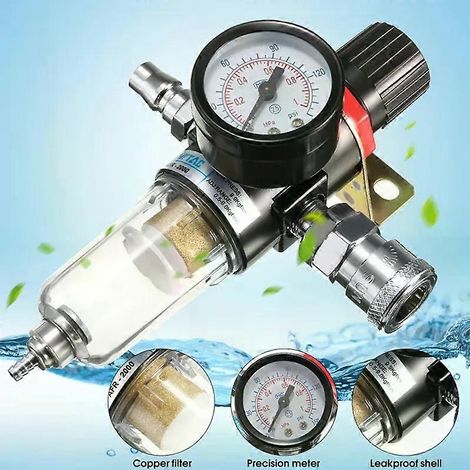 Für 1/4 Luftkompressor Filter Wasserabscheider Trap Werkzeugsatz mit Regler Manometer-JXLGV (1/4)