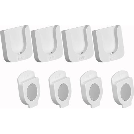 Set di 4 supporti per telecomandi, magnete potente, doppio meccanismo di bloccaggio, adesivo senza residui, per TV, condizionatori, ventilatori (1/5)