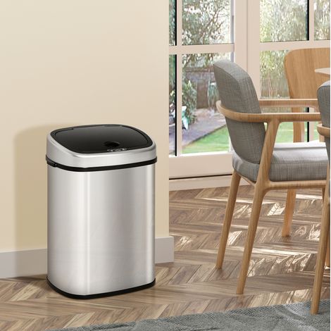 Pattumiera automatica da cucina 58 L con sensore a infrarossi, acciaio inox argentato DESVIAE (1/5)