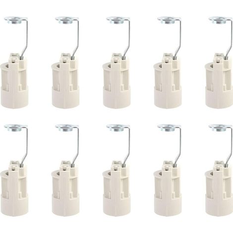 Culot pour ampoule E14 Douilles de Lampe E14 Réglables Convertisseur Douilles E14 Douille à Baïonnette Support 10 PCS (Blanche) (1/5)