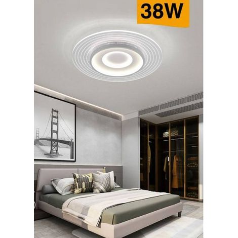 TrAdE Shop Traesio - Plafoniera Led Moderna 38 Watt Finitura Bianca Luce Calda Fredda Naturale C40-b - -Bianco Naturale -
