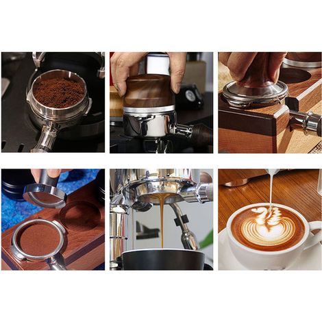 Porte-filtre sans fond en acier inoxydable, nu, pour machine à café Breville 8 Série, 54 mm, hêtre A2 (1/5)