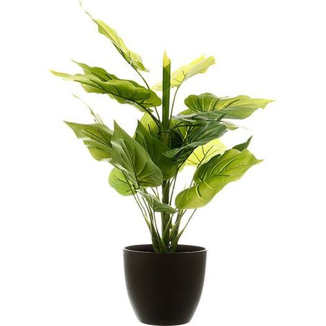 Kunstpflanze im schwarzen Topf, Dekopflanze, 45 cm
